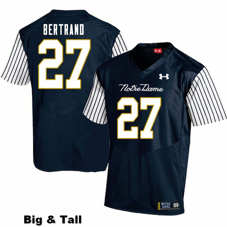 Men's NCAA Notre Dame Fighting Irish #27 JD Bertrand Stitched College Under Armour Authentic Navy Big & Tall Alternate Football Jersey VQ10D64ON